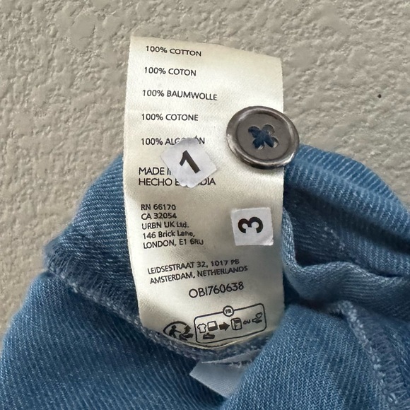 NWT Anthropologie Denim Harem Pants Large Chambray Blue Balloon Baggy Boho - Picture 12 of 14